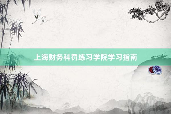 上海财务科罚练习学院学习指南